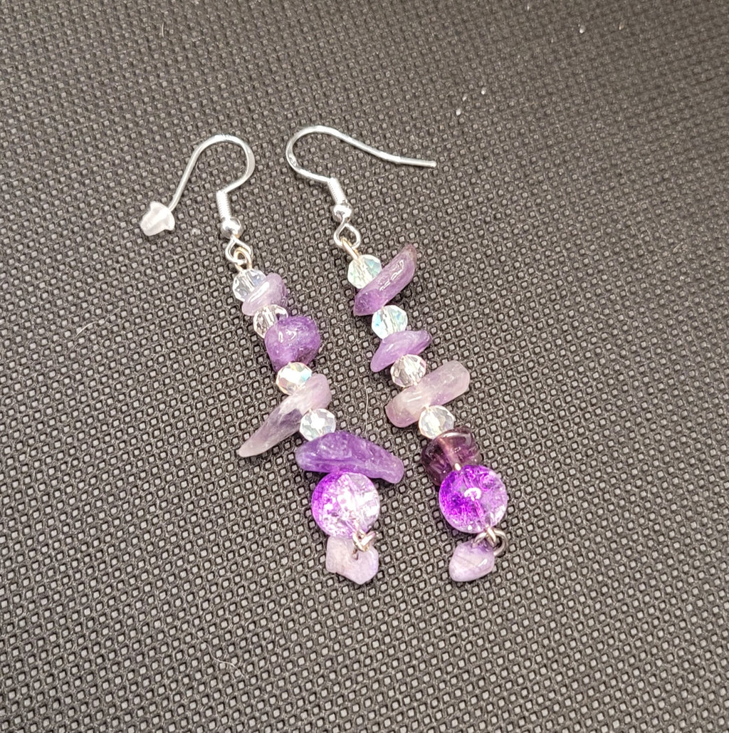 Boucles d'oreilles modèle Pierre Naturelle (Réf PNG1)