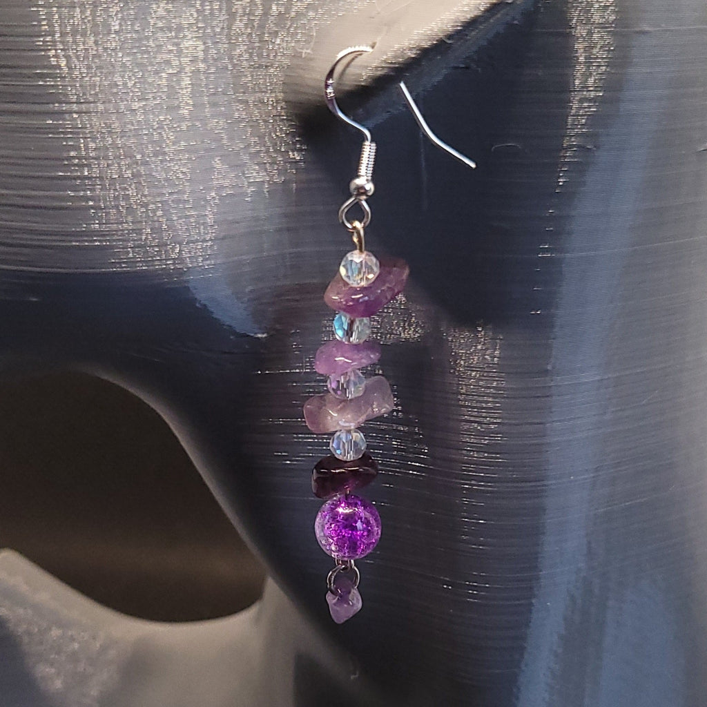 Boucles d'oreilles modèle Pierre Naturelle (Réf PNG1)