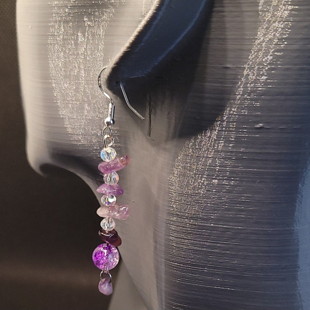 Boucles d'oreilles modèle Pierre Naturelle (Réf PNG1)