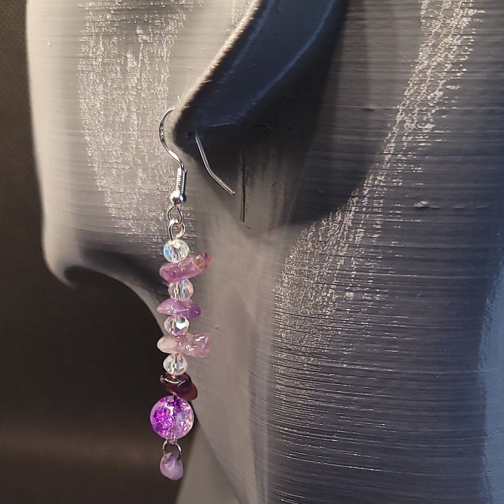 Boucles d'oreilles modèle Pierre Naturelle (Réf PNG1)