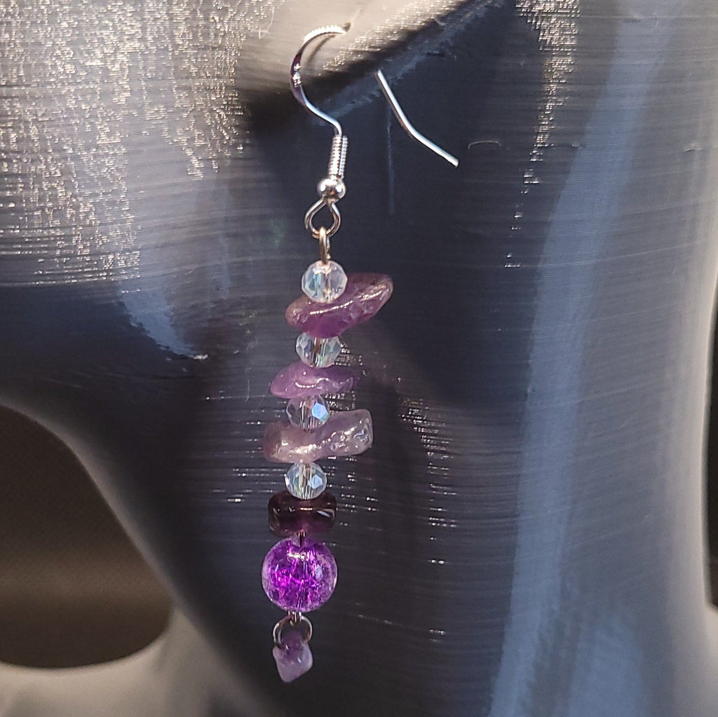 Boucles d'oreilles modèle Pierre Naturelle (Réf PNG1)