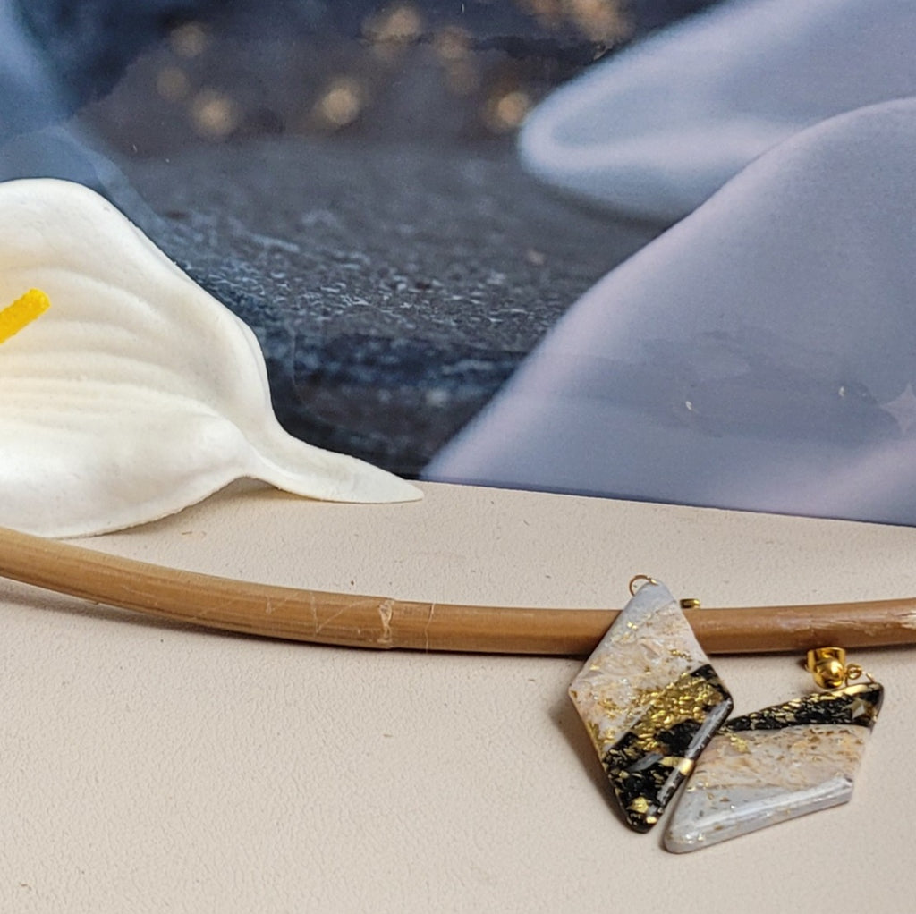 Boucles d'oreilles Frison 6cm acier inoxydable - Alysel Créations"