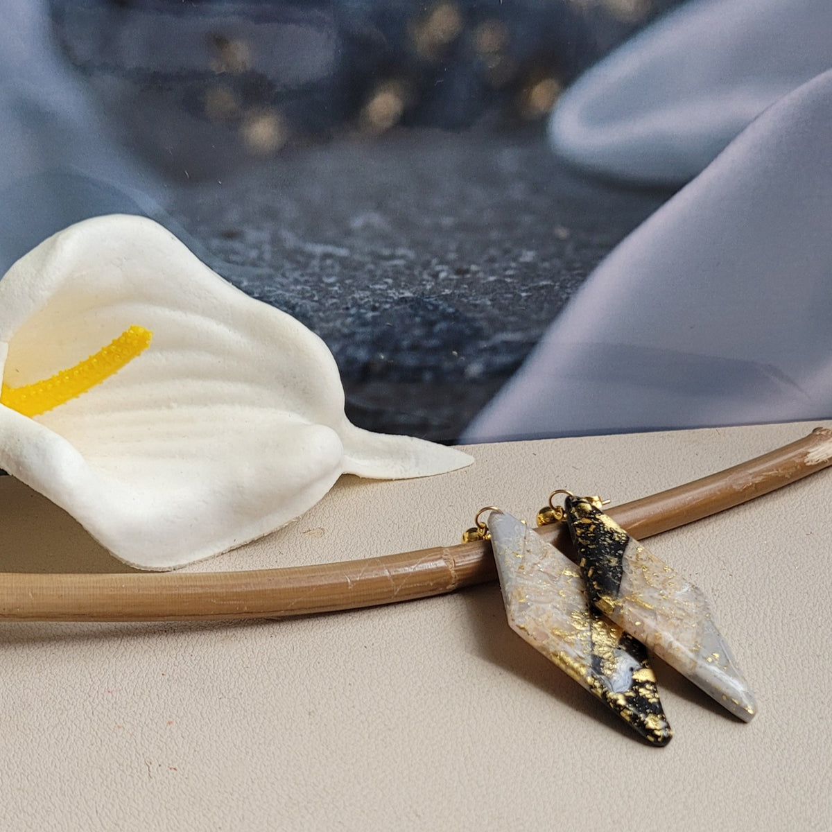 Boucles d'oreilles Frison 6cm acier inoxydable - Alysel Créations"