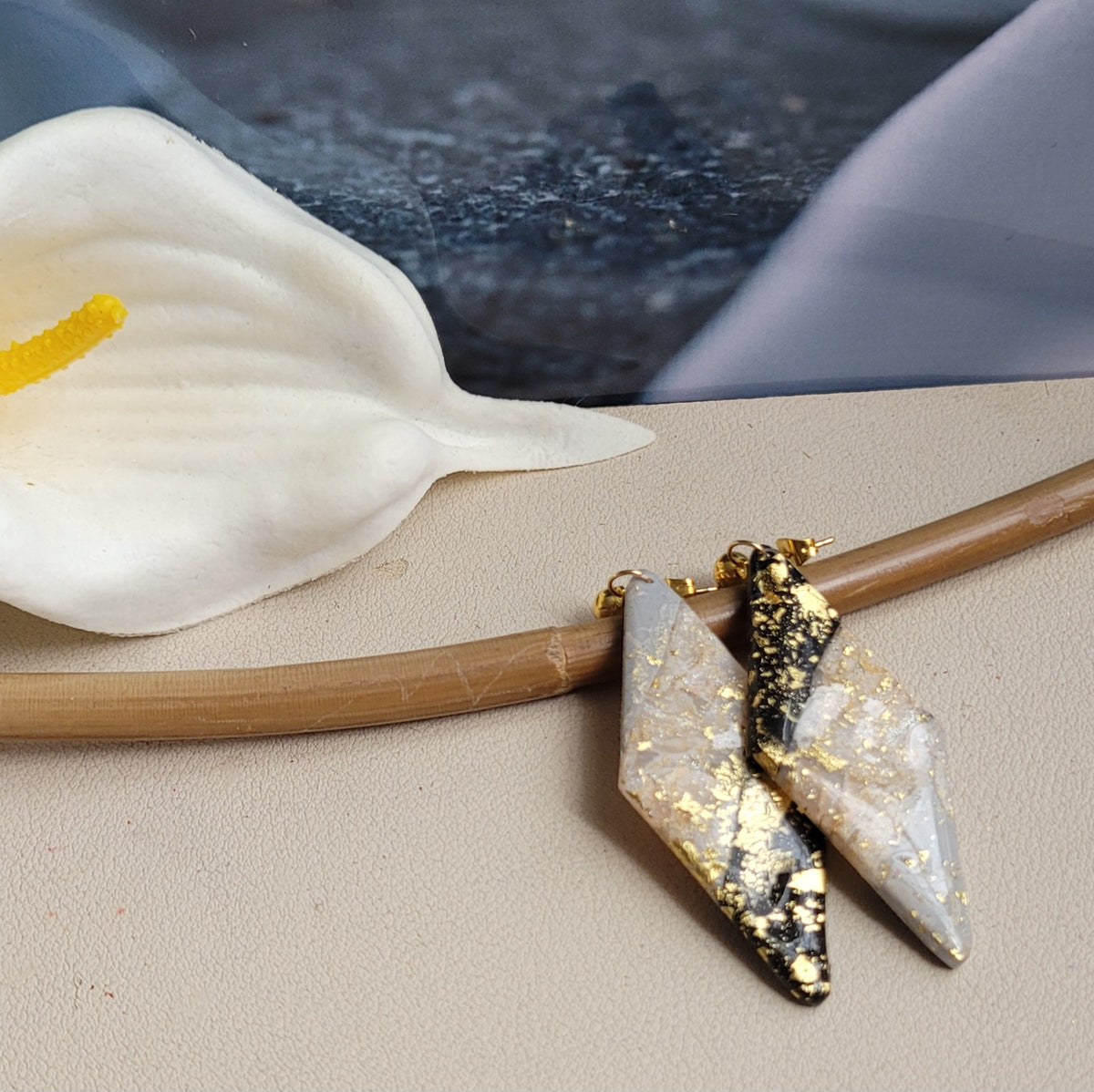Boucles d'oreilles Frison 6cm acier inoxydable - Alysel Créations"