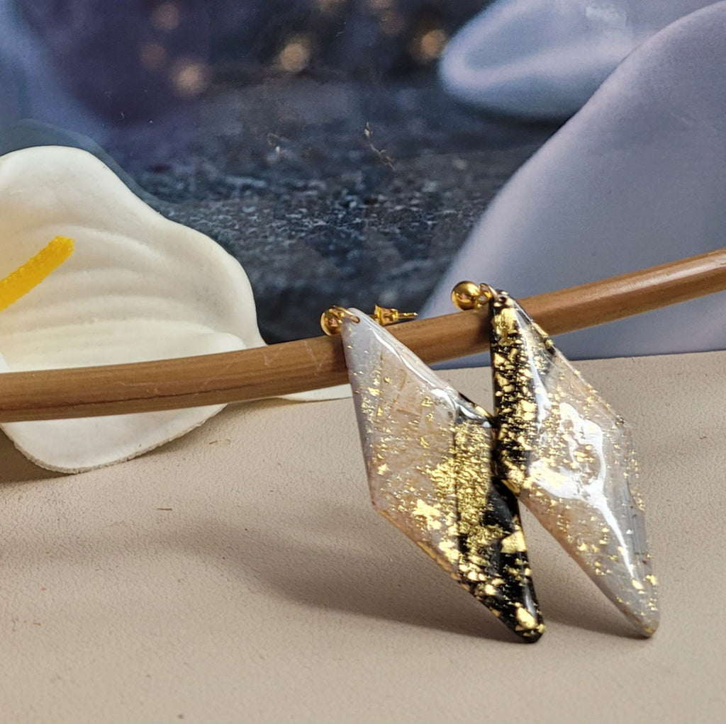 Boucles d'oreilles Frison 6cm acier inoxydable - Alysel Créations"