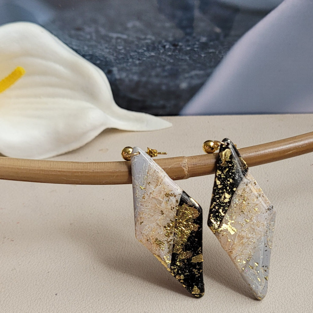 Boucles d'oreilles Frison 6cm acier inoxydable - Alysel Créations"