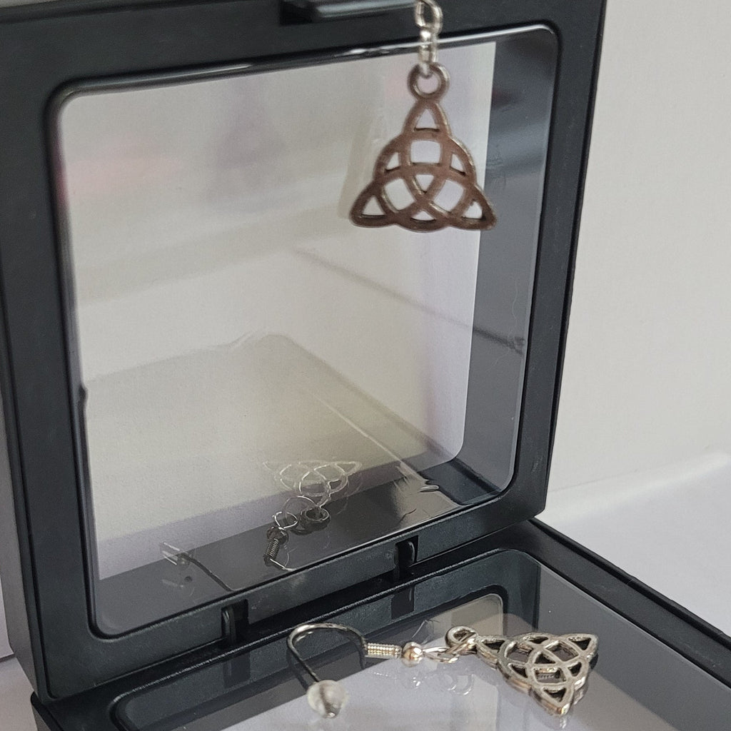 Boucles d'oreilles Motif Celtique Zinc 4cm - Argent Recyclé (Réf: CEL1)