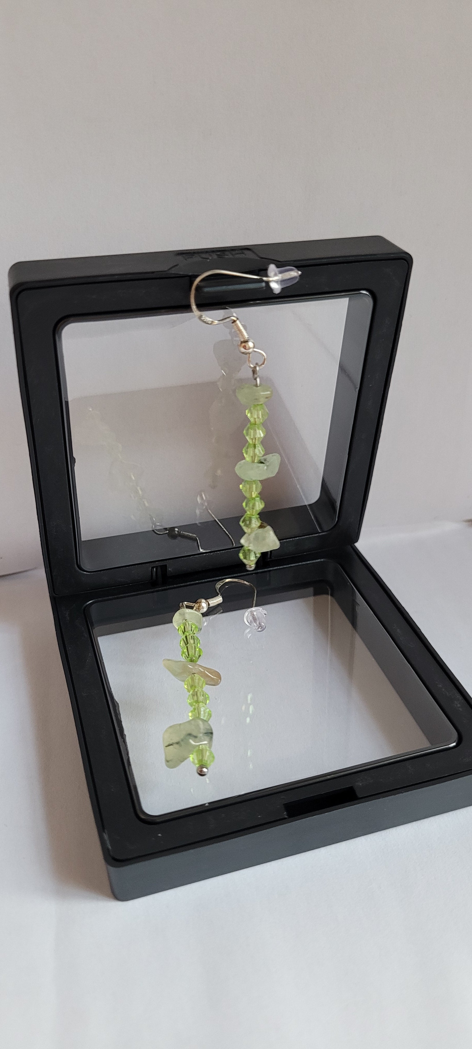 Boucles d'oreilles modèle Acier verre et Naturelle (Réf AVN3)