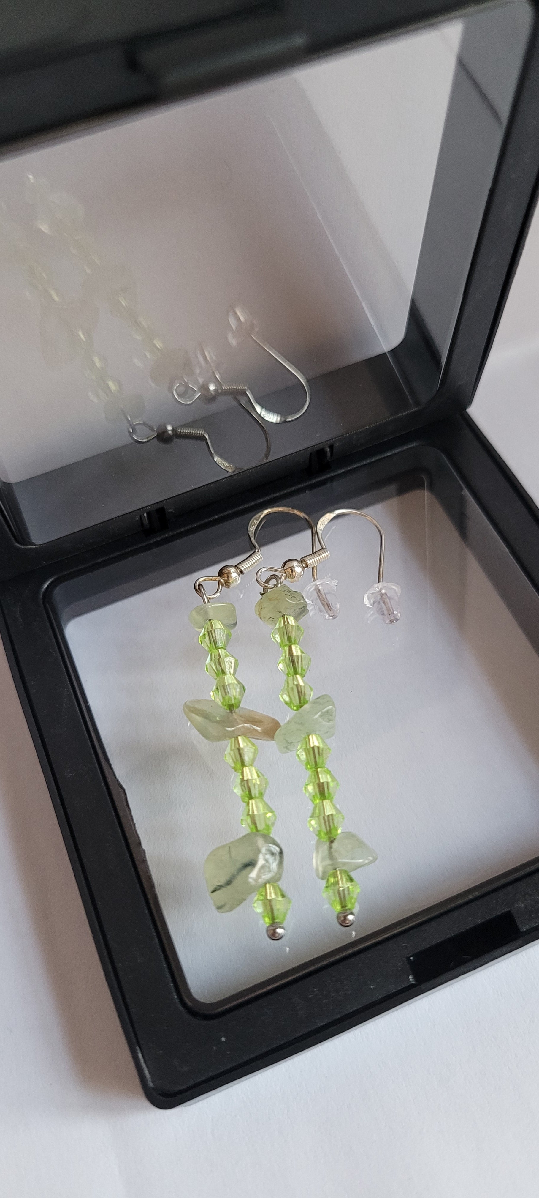 Boucles d'oreilles modèle Acier verre et Naturelle (Réf AVN3)