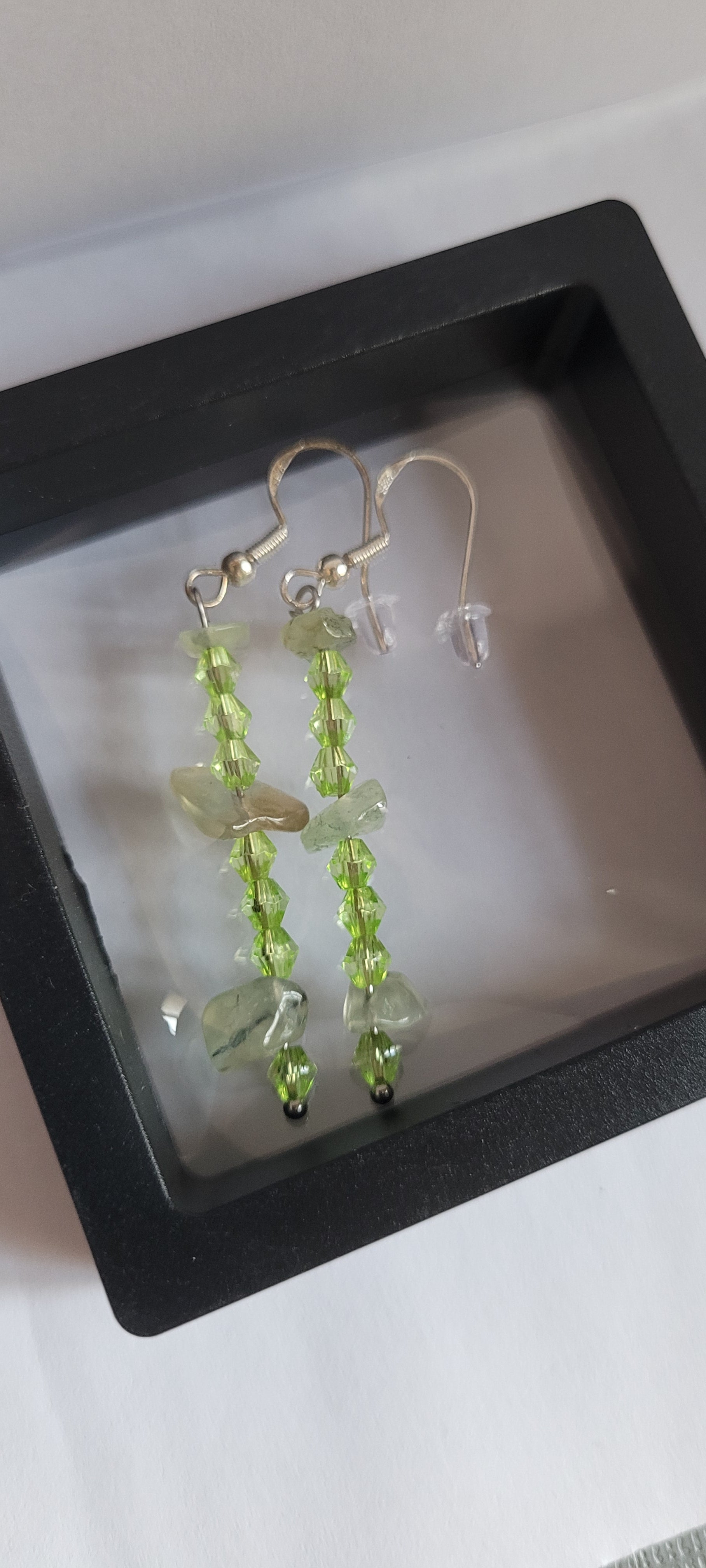 Boucles d'oreilles modèle Acier verre et Naturelle (Réf AVN3)
