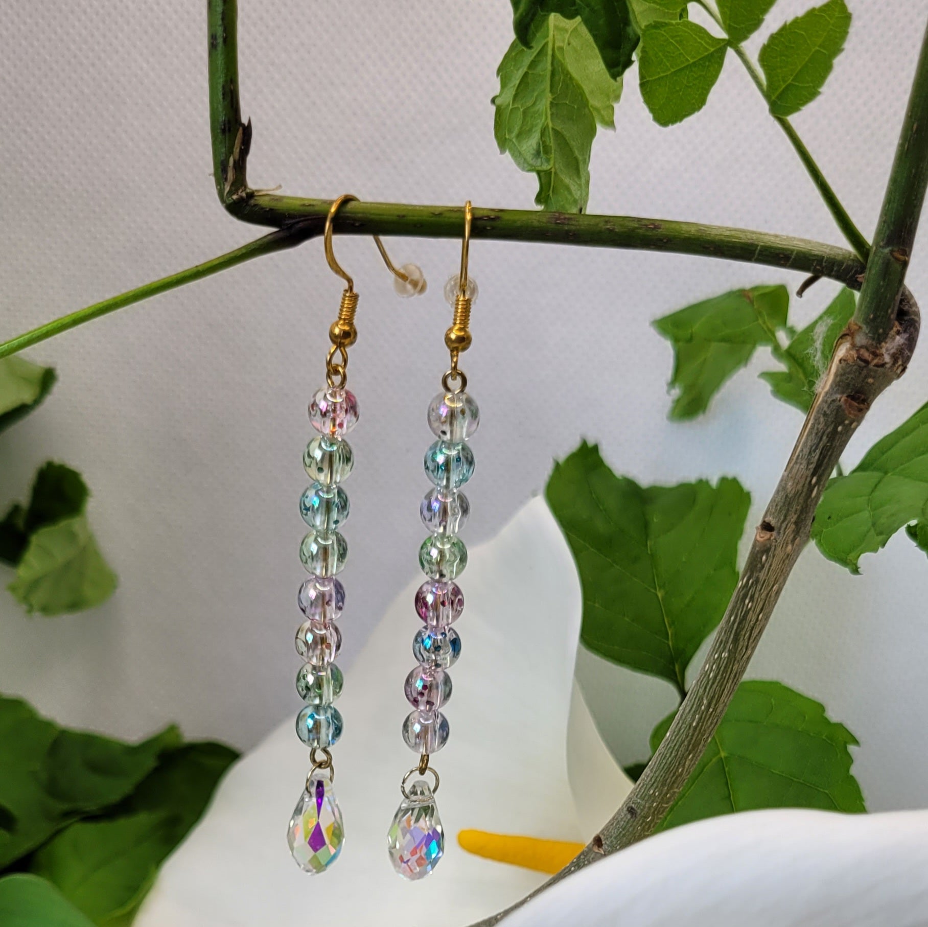 Boucles d'oreilles Brillance et Couleurs 8cm - Cristal Autrichien (Réf: BEC)
