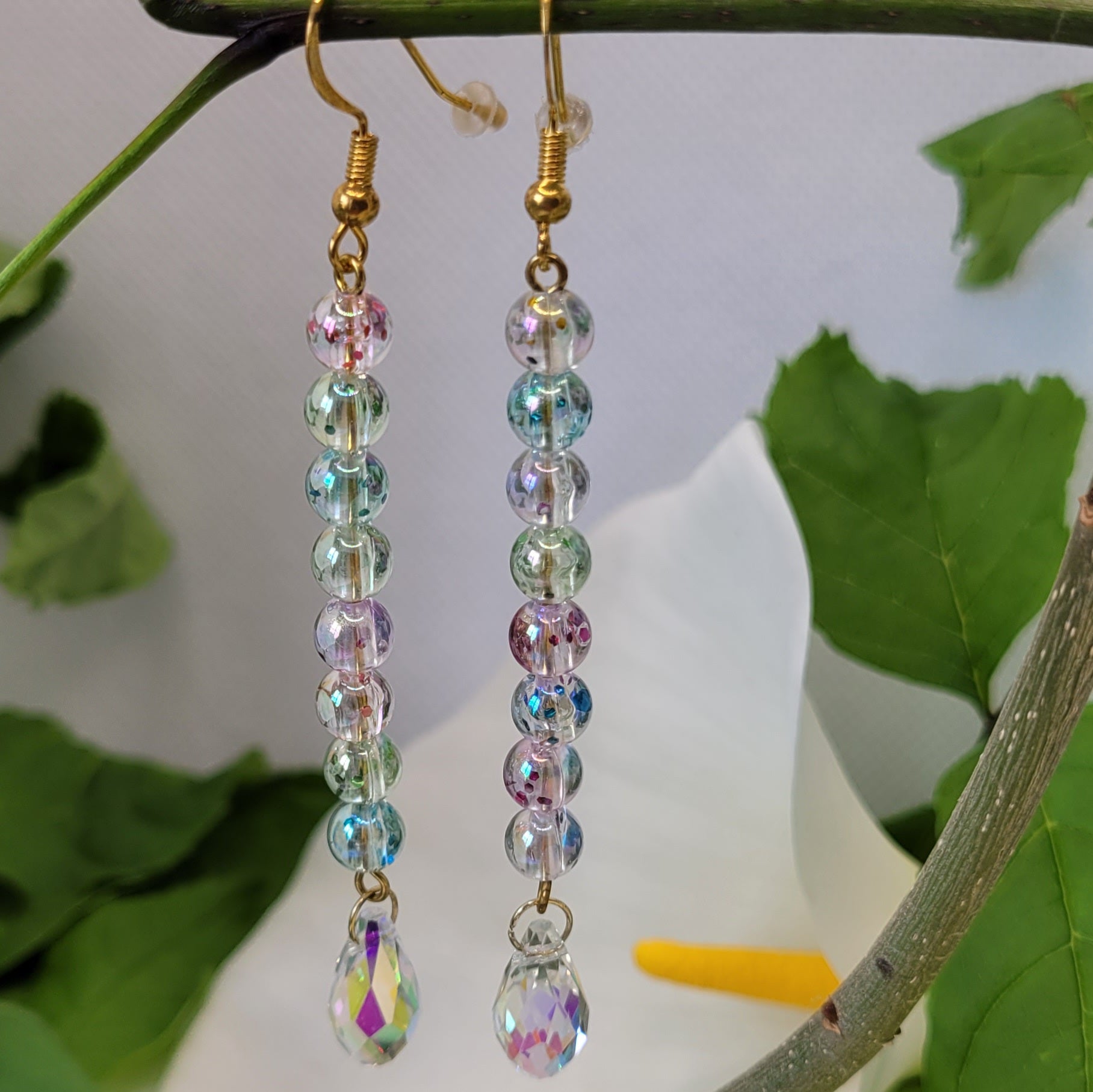 Boucles d'oreilles Brillance et Couleurs 8cm - Cristal Autrichien (Réf: BEC)