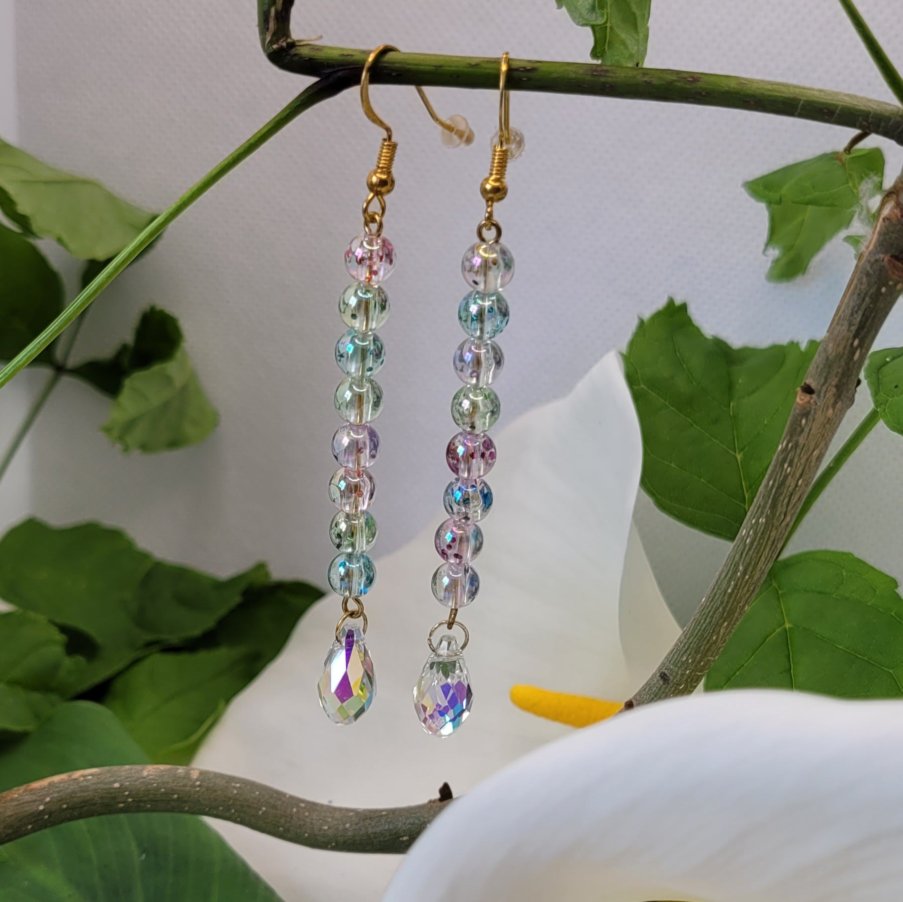Boucles d'oreilles Brillance et Couleurs 8cm - Cristal Autrichien (Réf: BEC)