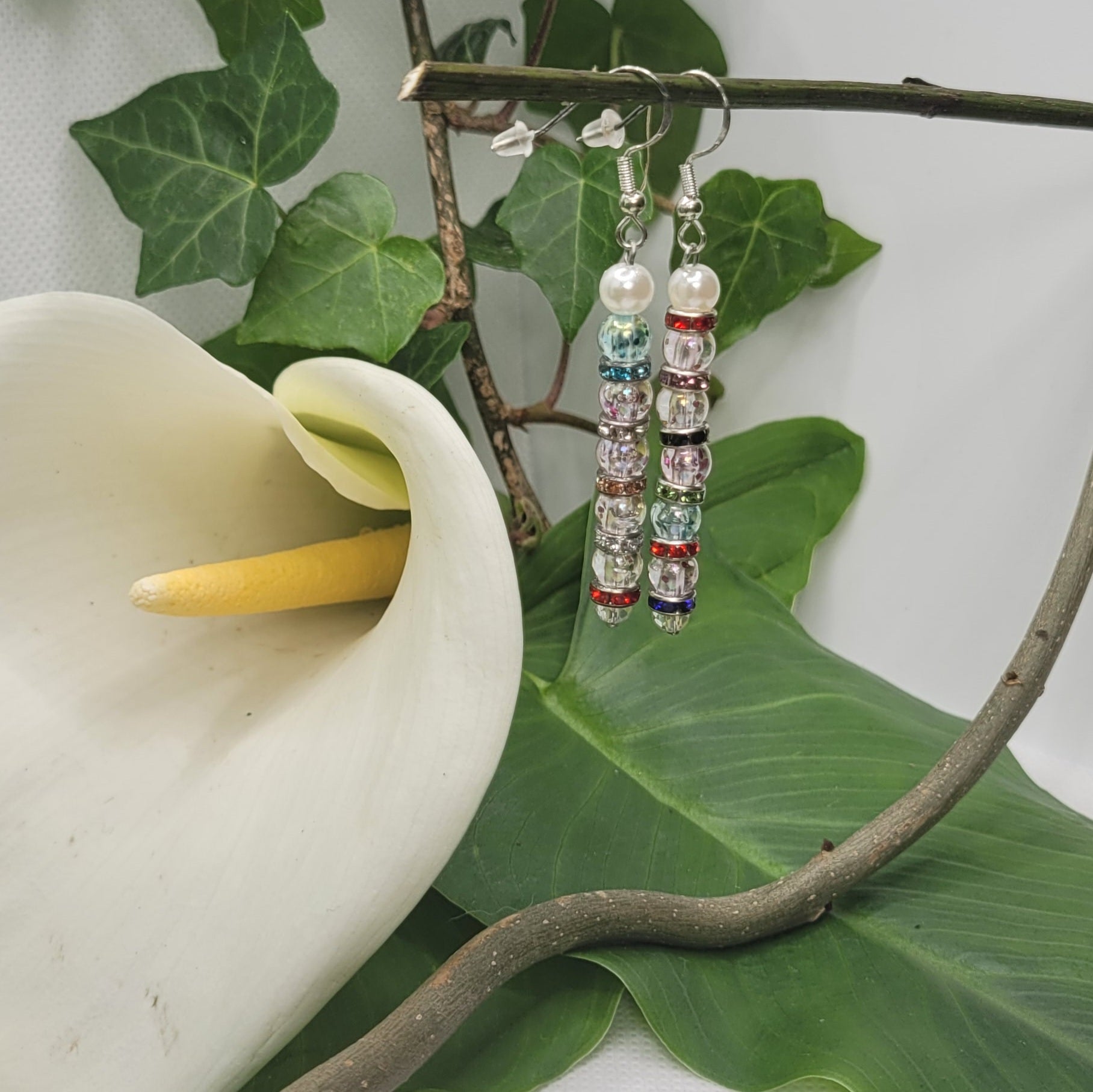 Boucles d'oreilles perles et nacré (Réf: PVN)