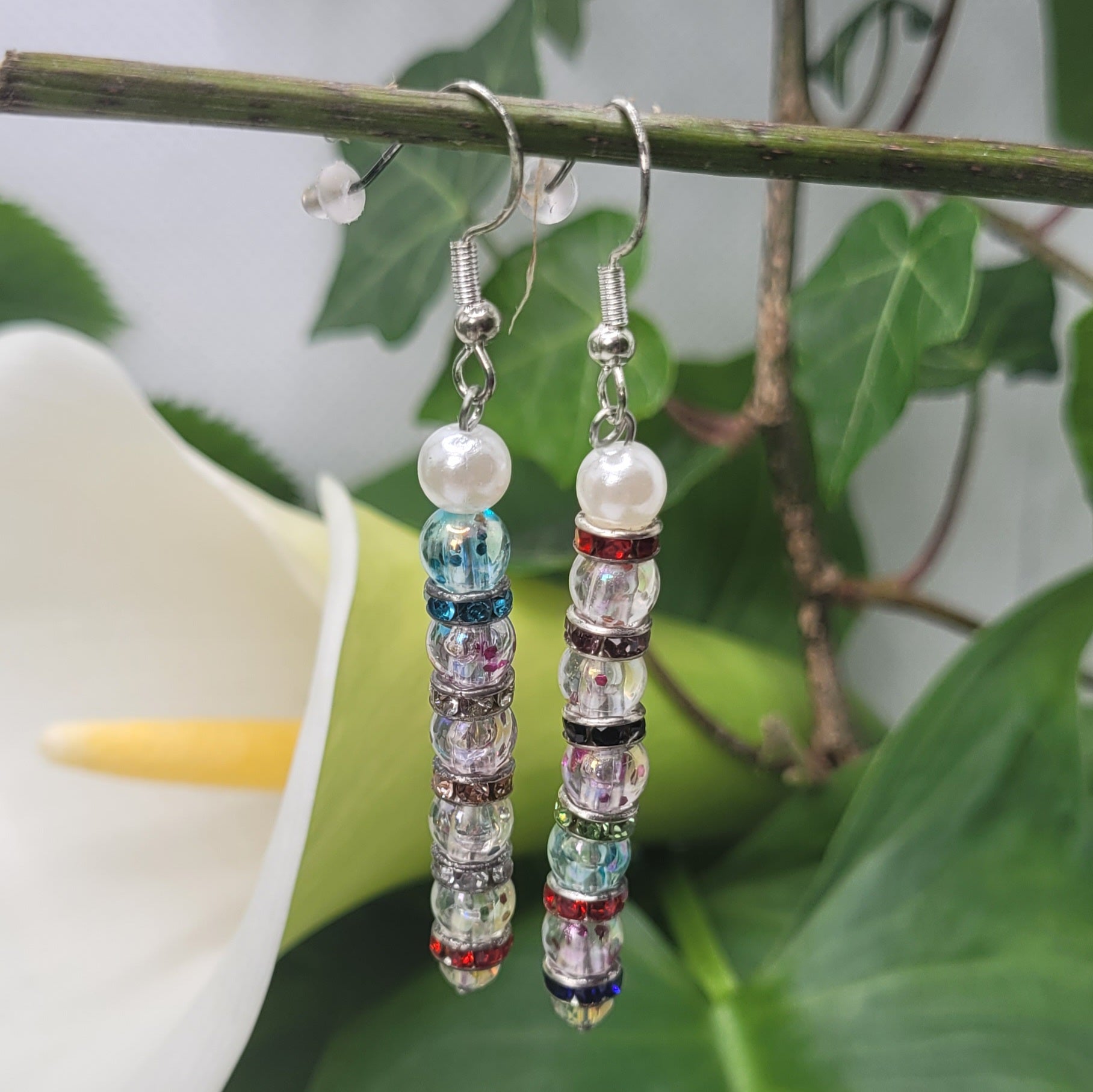 Boucles d'oreilles perles et nacré (Réf: PVN)