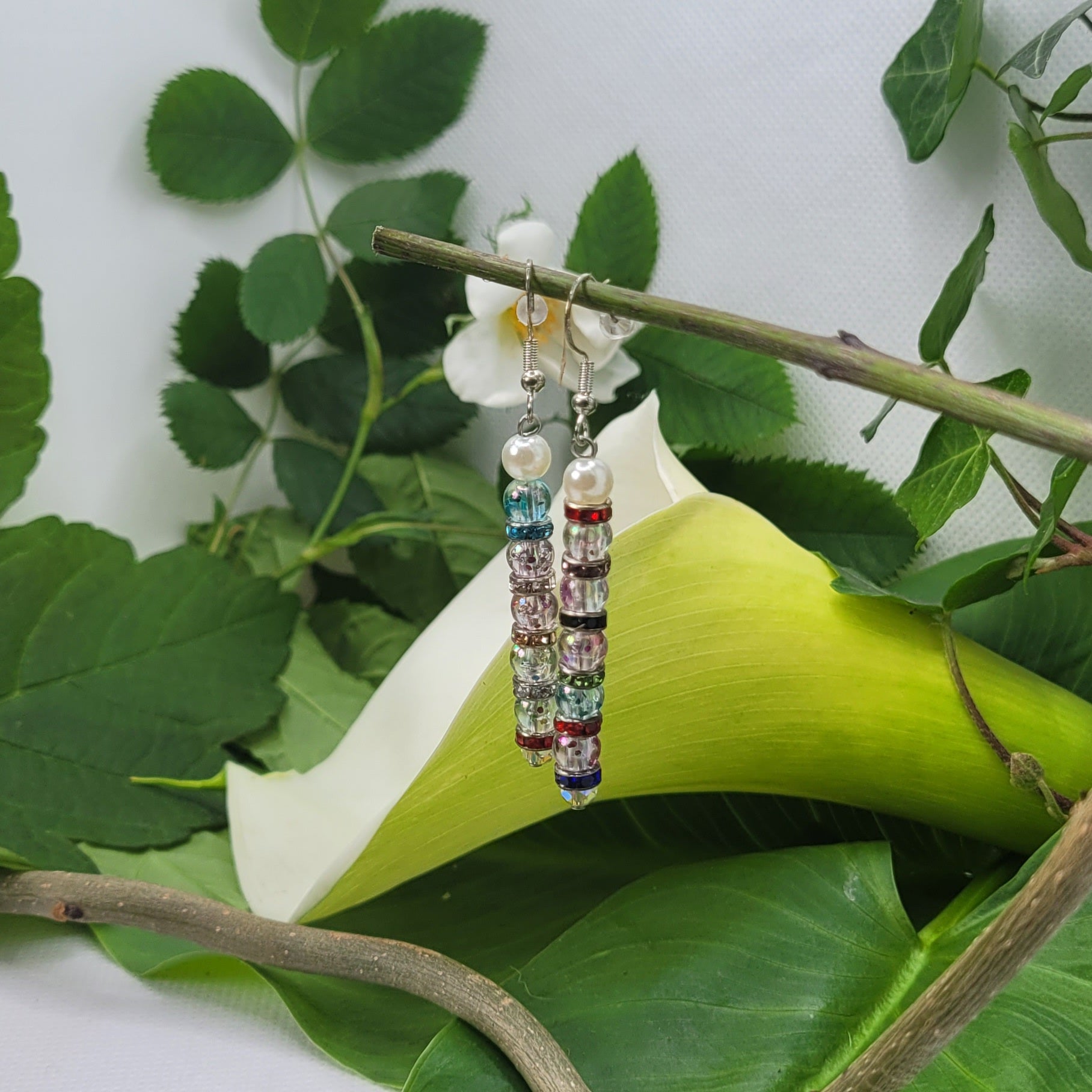 Boucles d'oreilles perles et nacré (Réf: PVN)