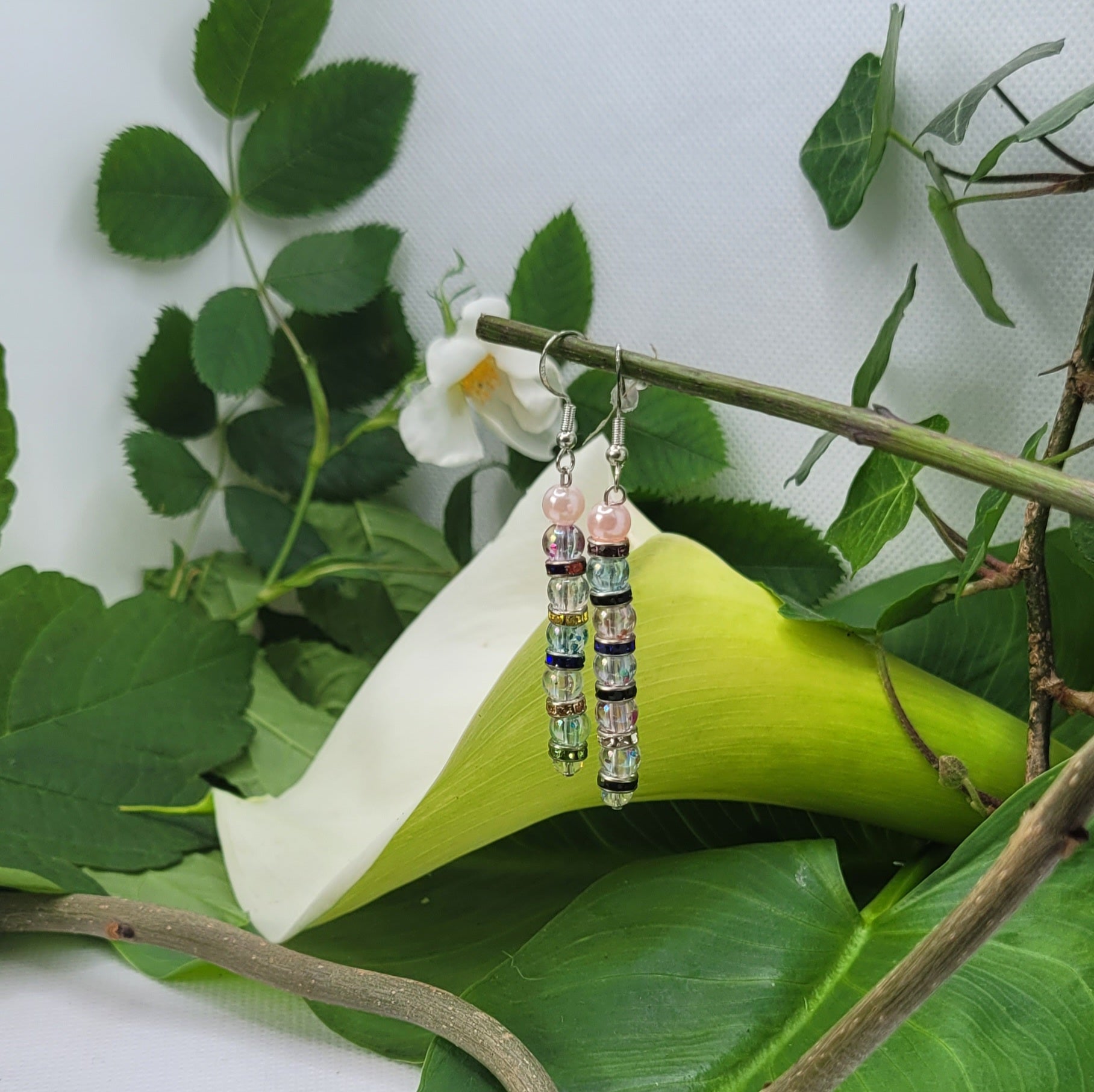 Boucles d'oreilles perles et nacré (Réf: PVN)
