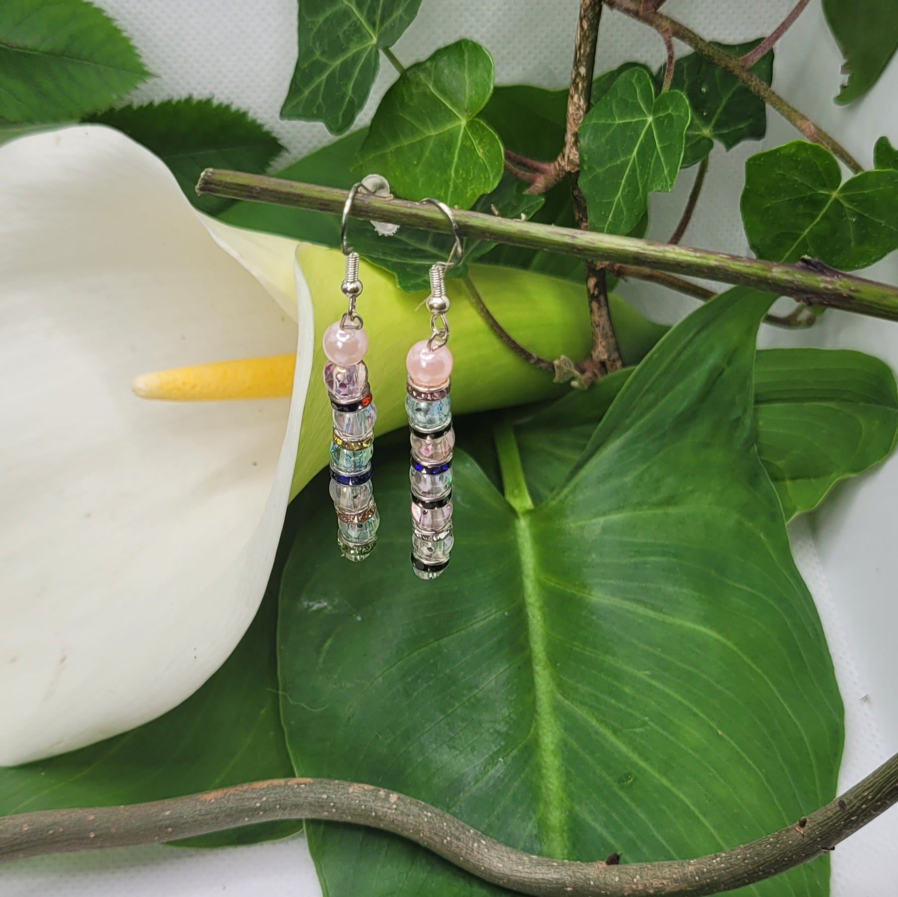 Boucles d'oreilles perles et nacré (Réf: PVN)