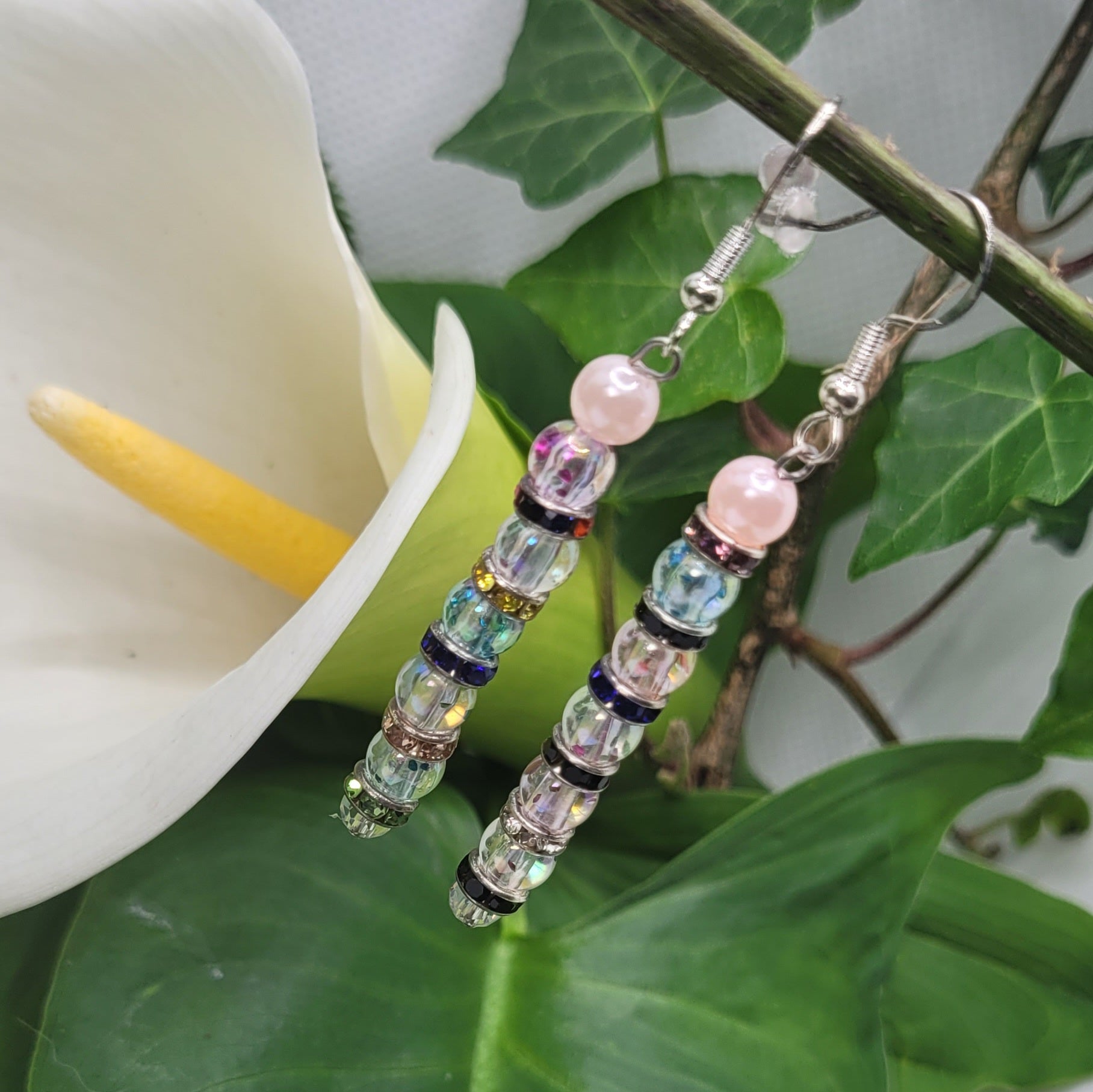 Boucles d'oreilles perles et nacré (Réf: PVN)