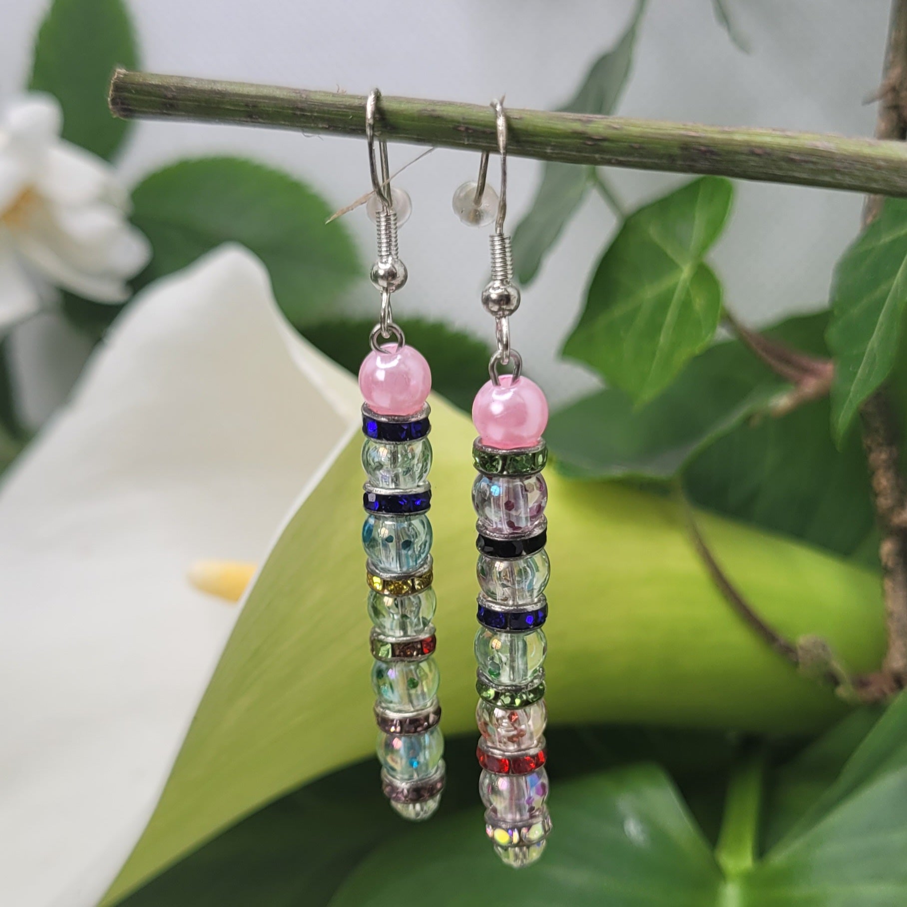 Boucles d'oreilles perles et nacré (Réf: PVN)