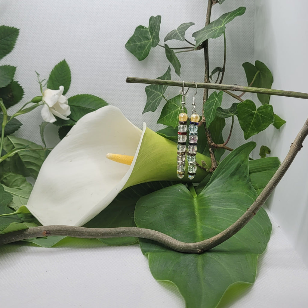 Boucles d'oreilles perles et nacré (Réf: PVN)
