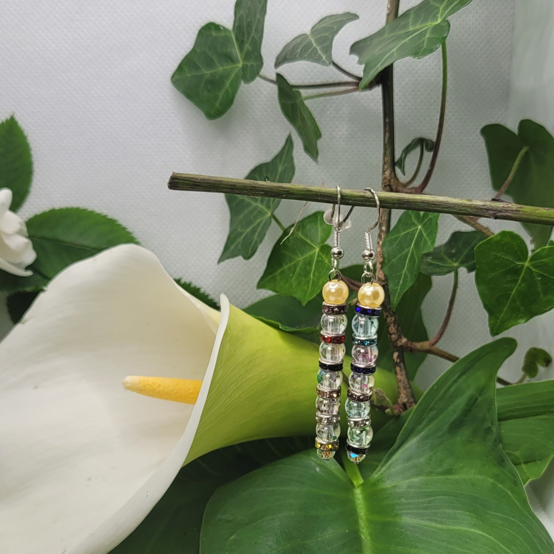 Boucles d'oreilles perles et nacré (Réf: PVN)