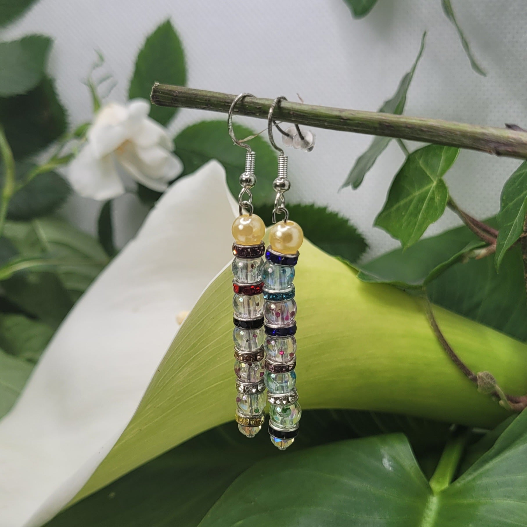 Boucles d'oreilles perles et nacré (Réf: PVN)