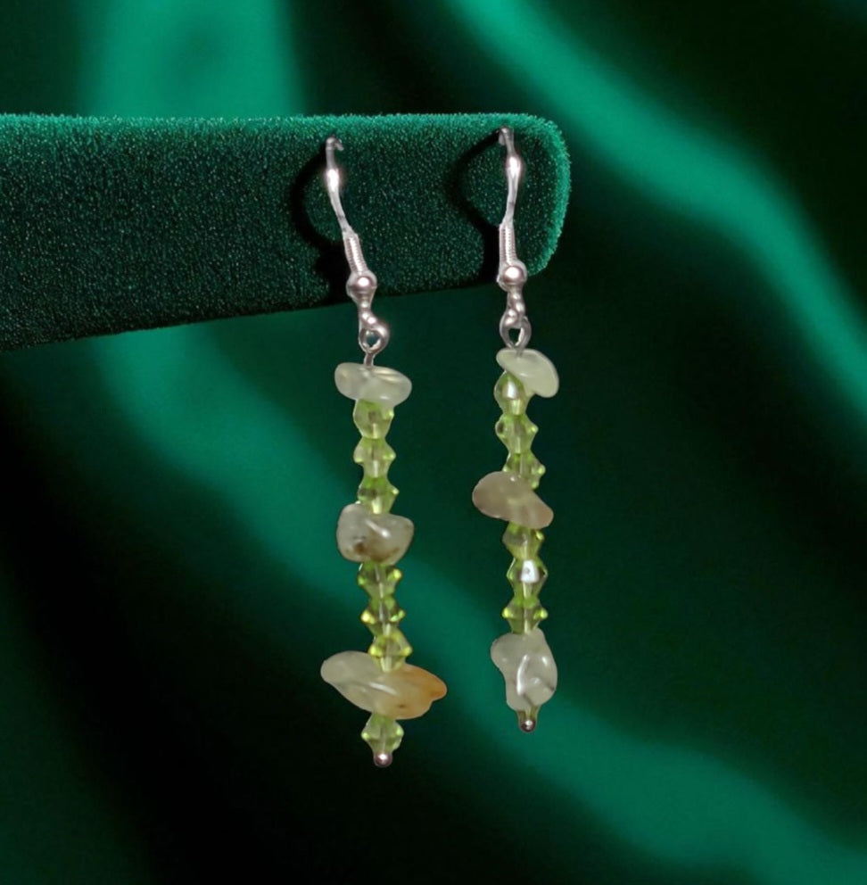 Boucles d'oreilles modèle Acier verre et Naturelle (Réf AVN3)