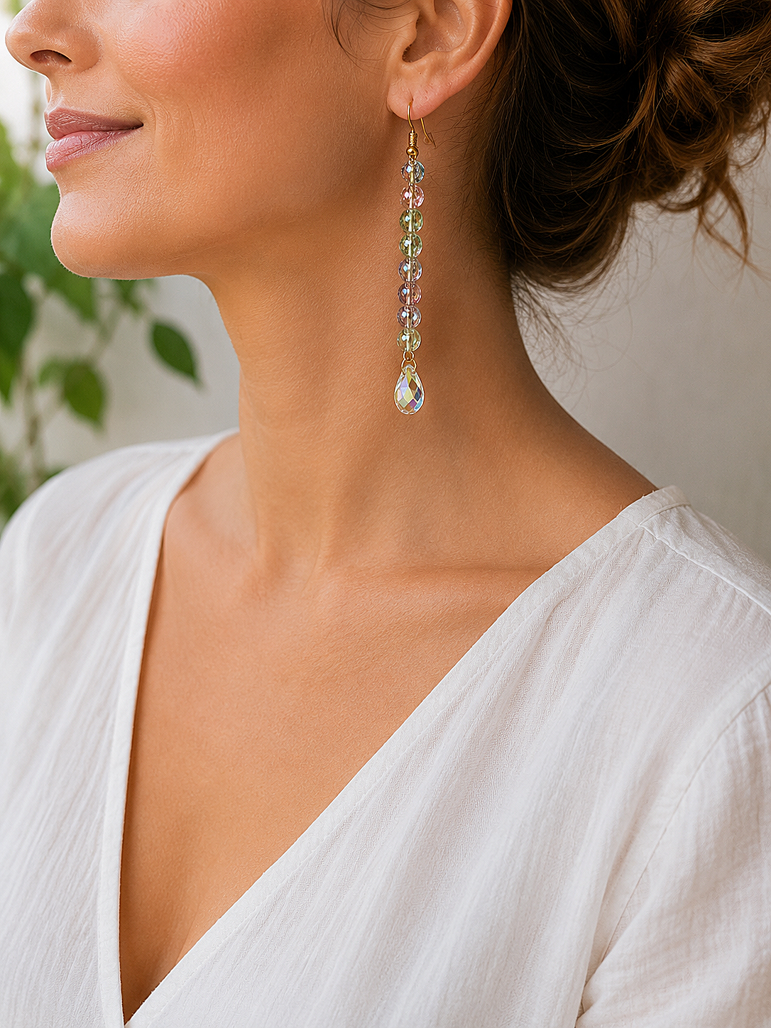 Boucles d'oreilles Brillance et Couleurs 8cm - Cristal Autrichien (Réf: BEC)