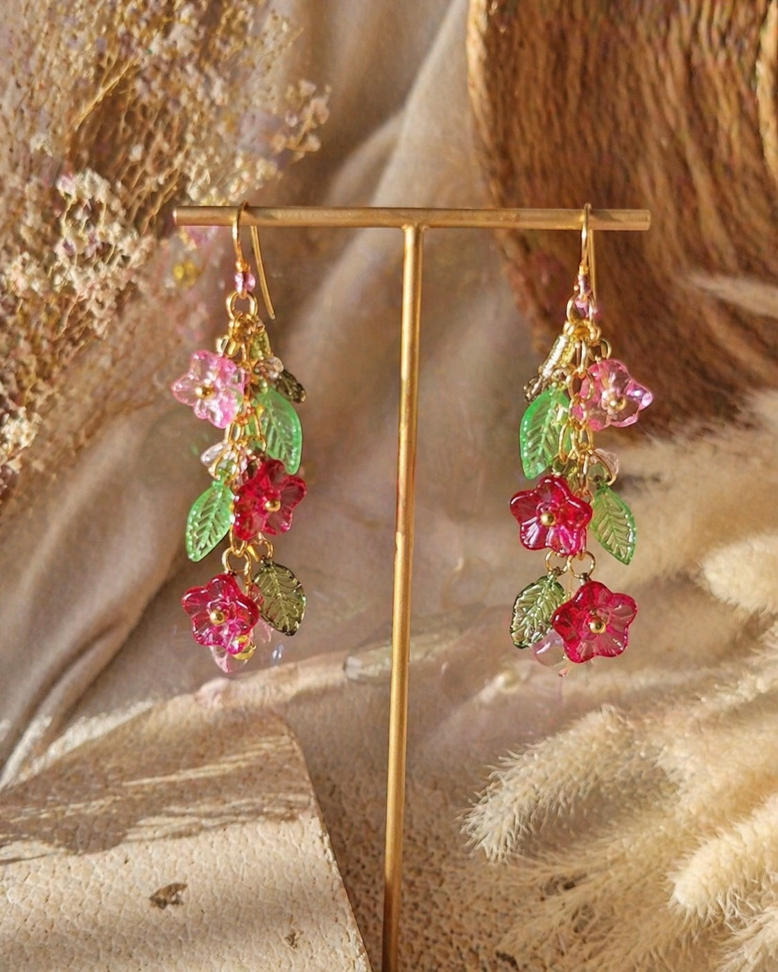 Boucle d'oreilles  Bohème chic modèle Tout En Fleurs (Réf: TEF14)