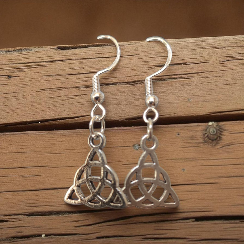 Boucles d'oreilles Motif Celtique Zinc 4cm - Argent Recyclé (Réf: CEL1)