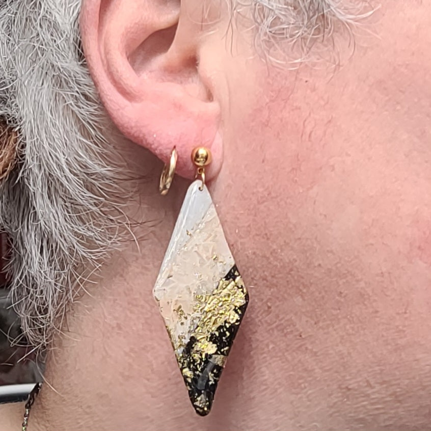 Boucles d'oreilles Frison 6cm acier inoxydable - Alysel Créations"