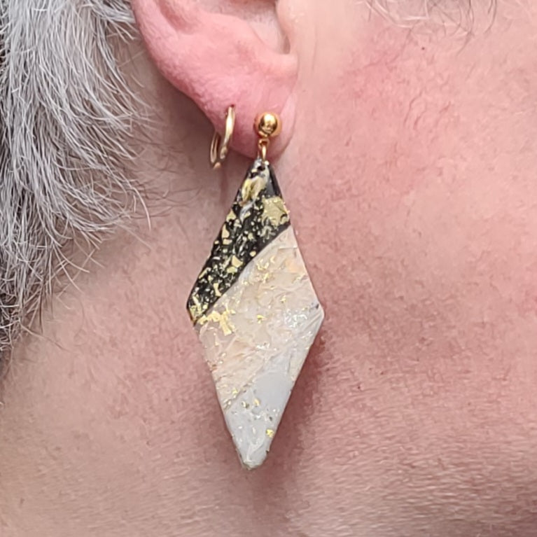 Boucles d'oreilles Frison 6cm acier inoxydable - Alysel Créations"