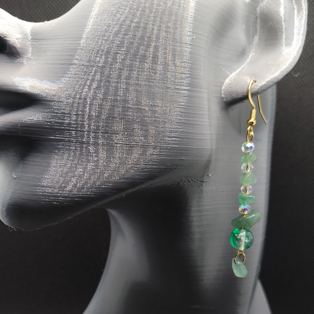 Boucles d'oreille modèle Pierre Naturelle (Réf PNG2)