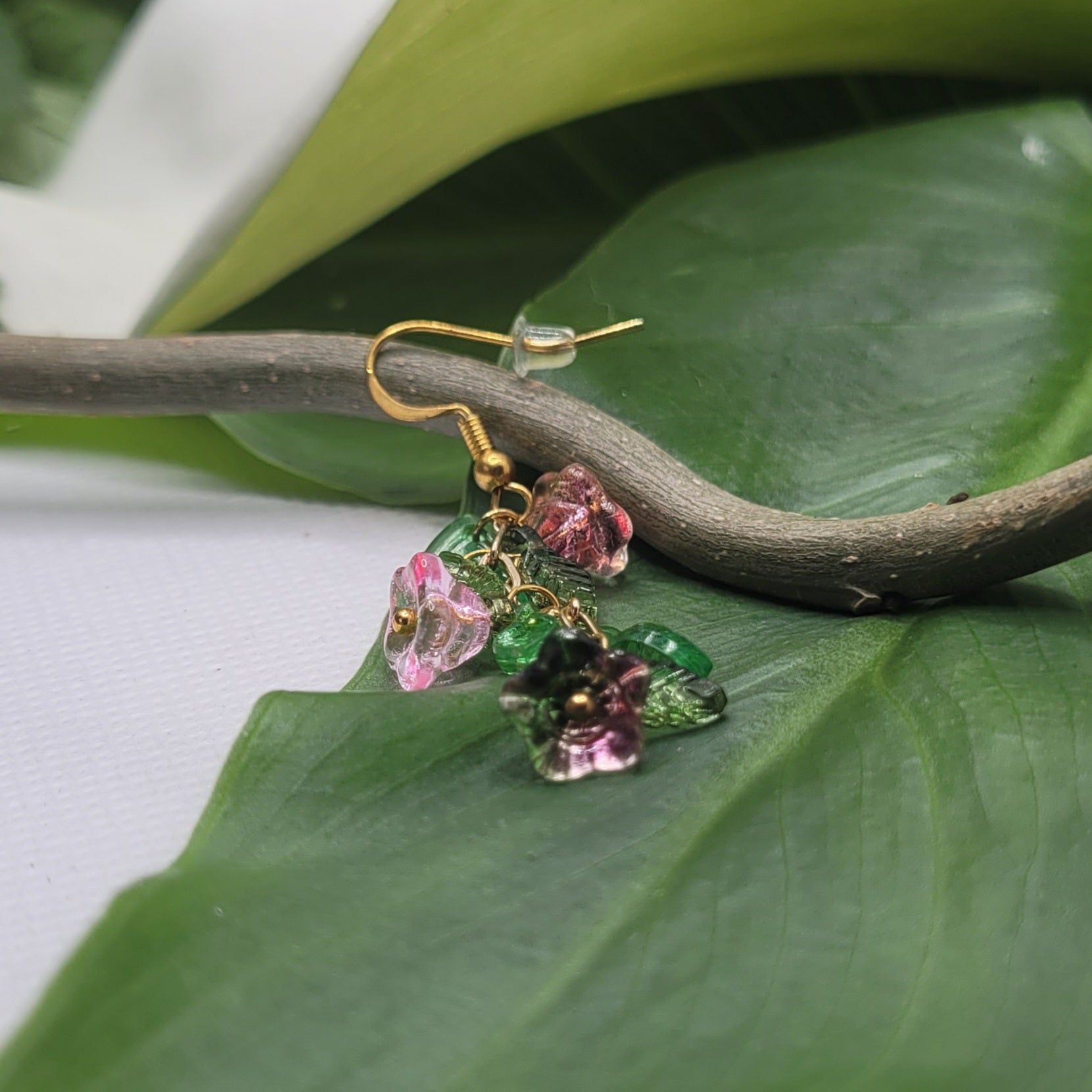 Boucle d'oreilles  Bohème chic modèle Tout En Fleurs (Réf: TEF14)
