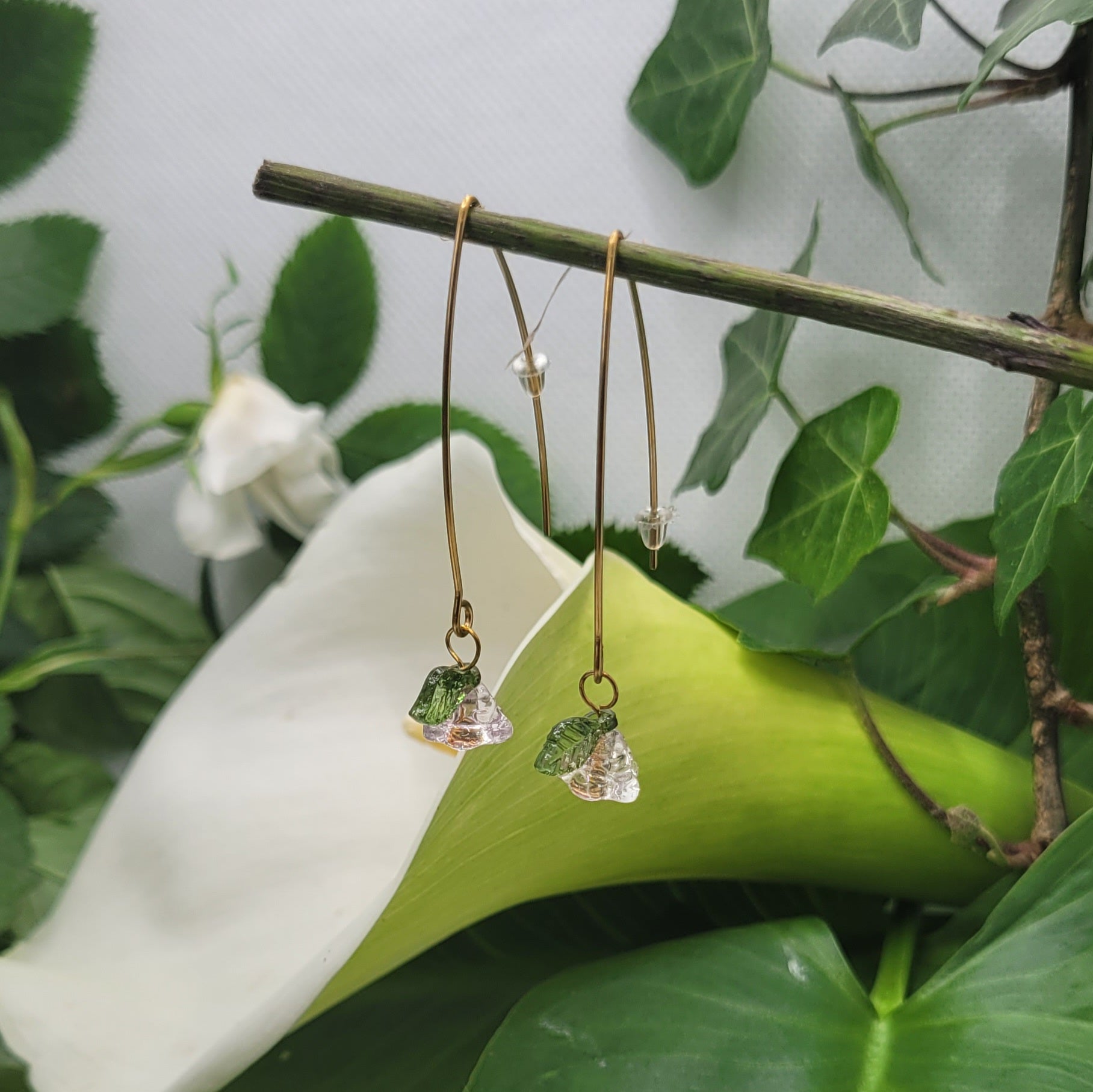 Boucles d'oreilles modèle Tout En Fleur rose pâle (Réf:TEF4)
