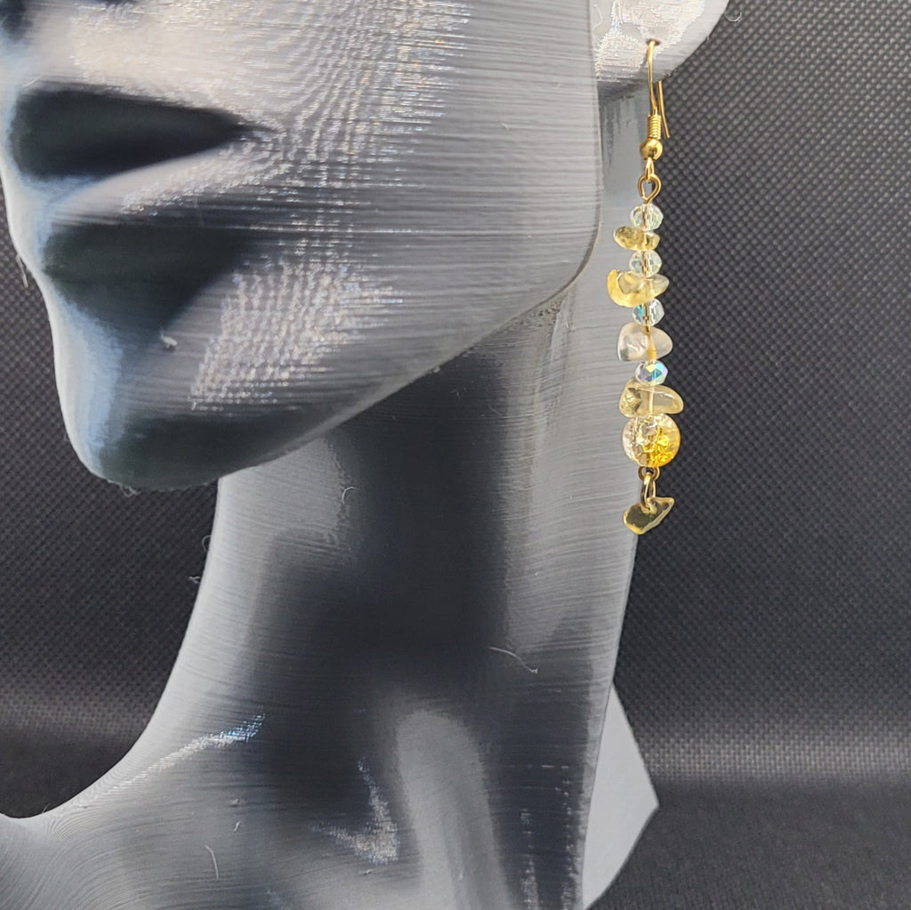 Boucles d'oreilles modèle Pierre Naturelle (Réf PNG3)