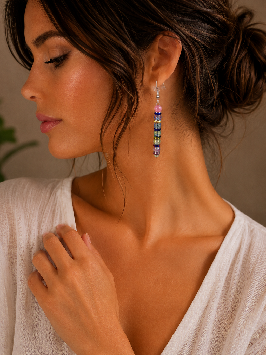 Boucles d'oreilles perles et nacré (Réf: PVN)