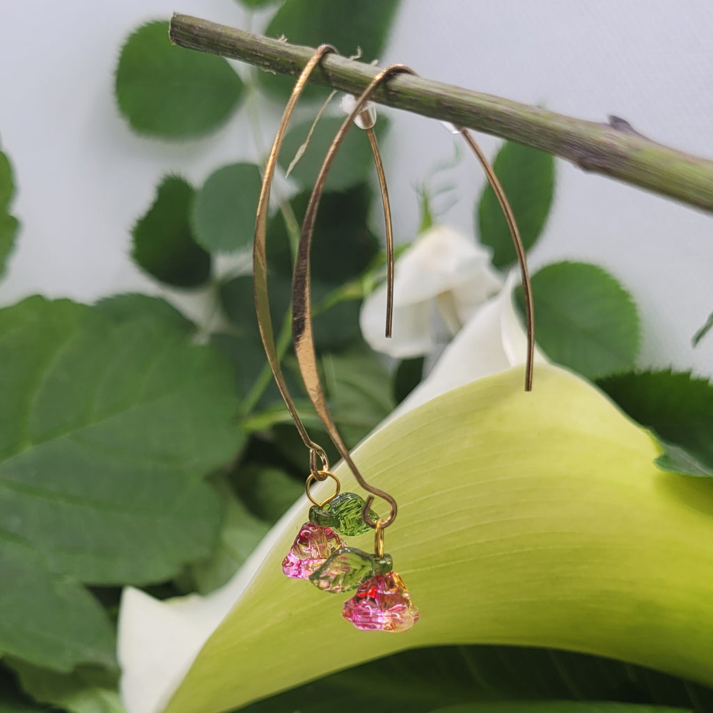 Boucles d'oreilles Tout En Fleur rose-orangé (Réf:TEF3)