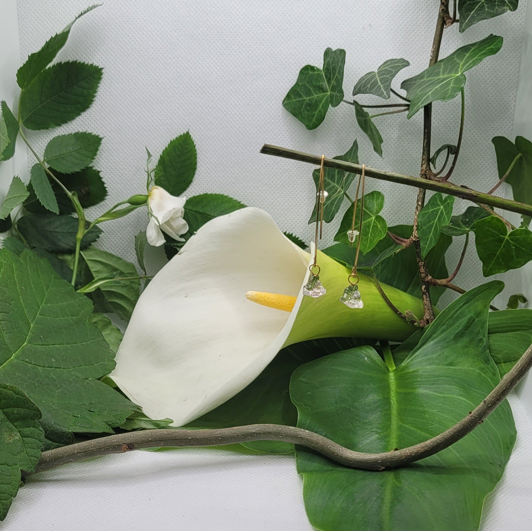 Boucles d'oreilles modèle Tout En Fleur rose pâle (Réf:TEF4)