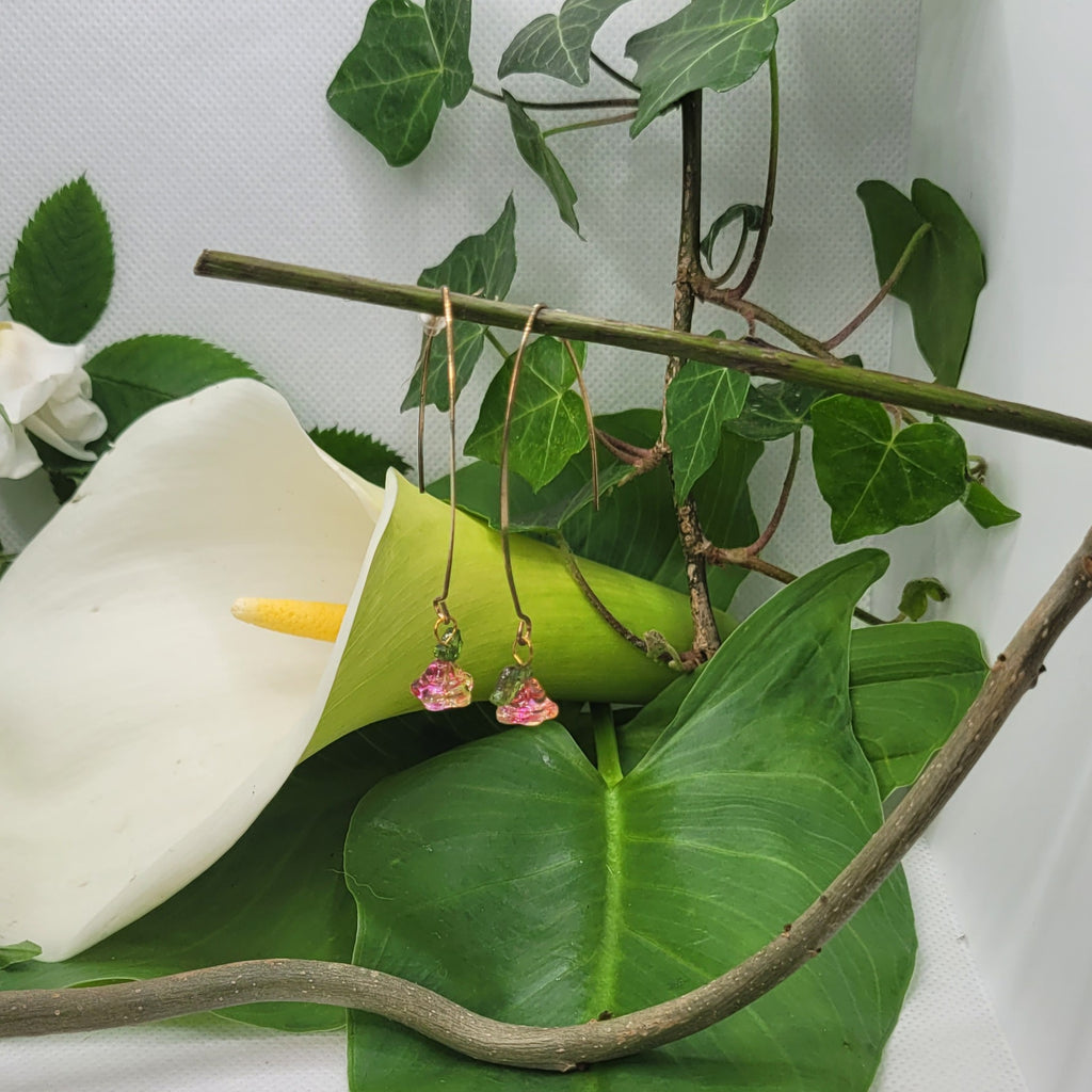 Boucles d'oreilles Tout En Fleur rose-orangé (Réf:TEF3)