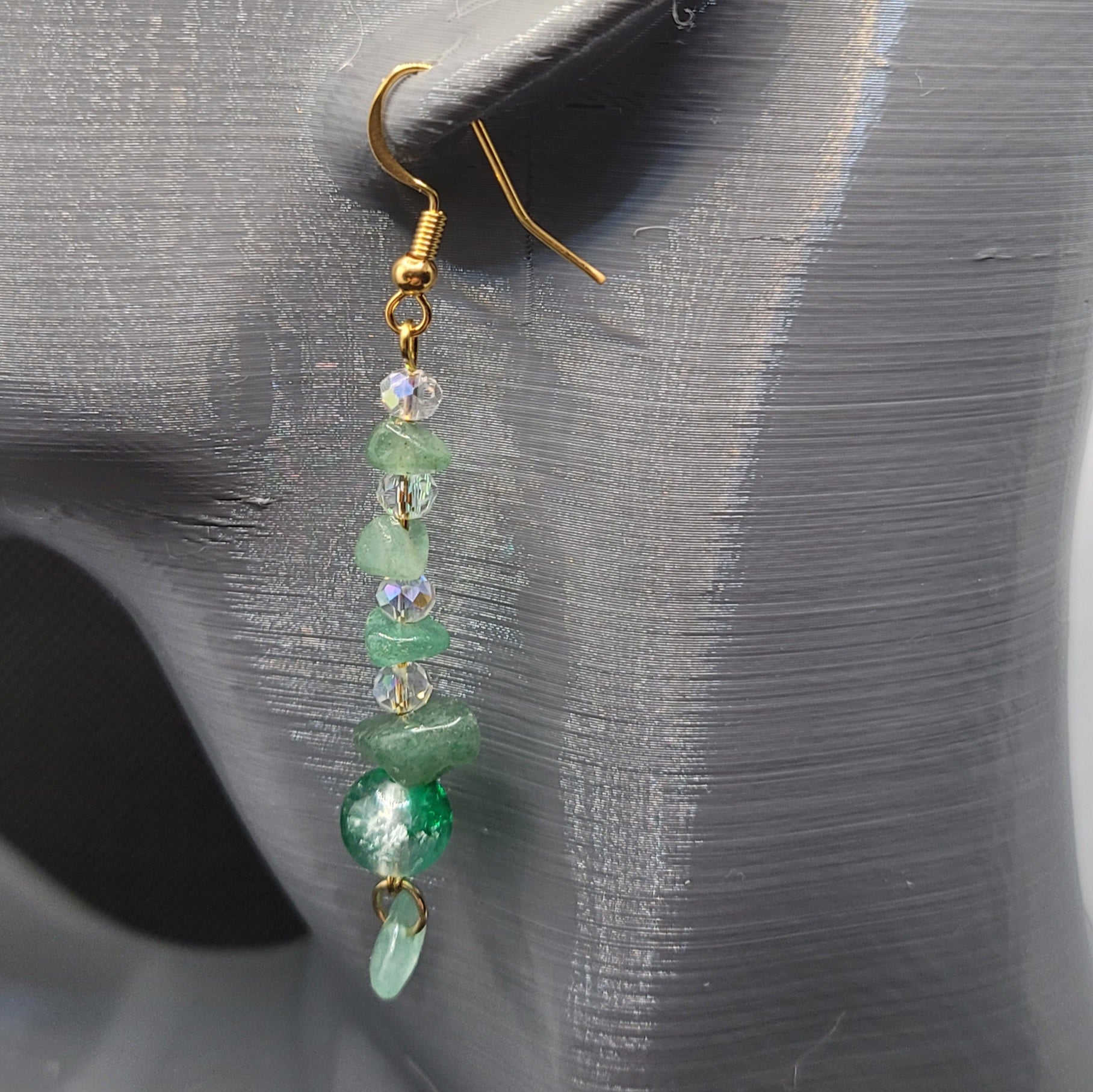 Boucles d'oreille modèle Pierre Naturelle (Réf PNG2)