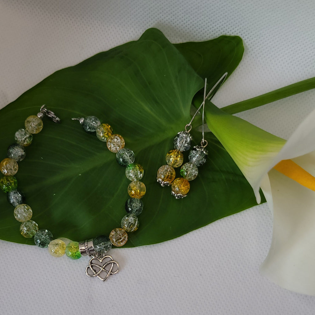 Parure Esprit d'Eden – Boucles d'oreilles & Bracelet (Réf:MEE)