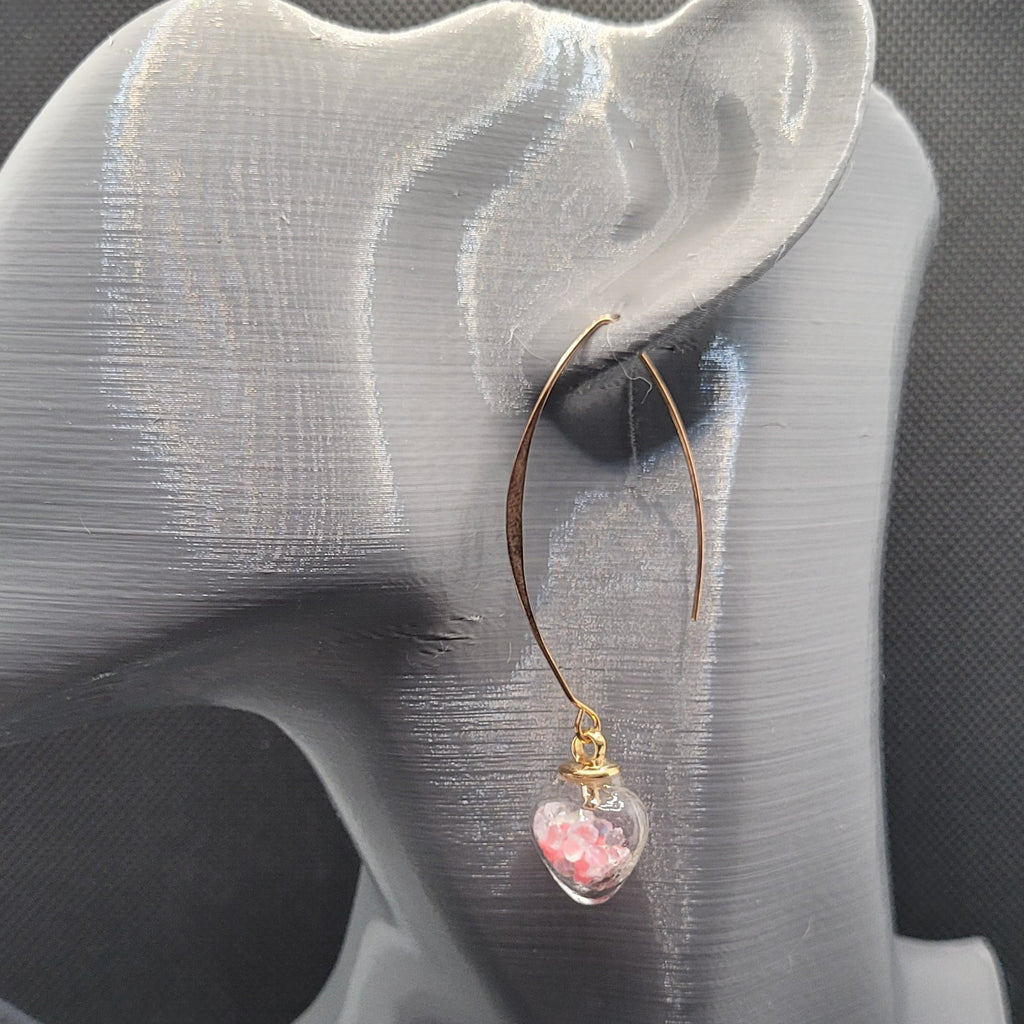 Boucles d'oreilles Cœur en Verre - Bijoux Élégants et Modernes
(Réf : CCBO4 2)