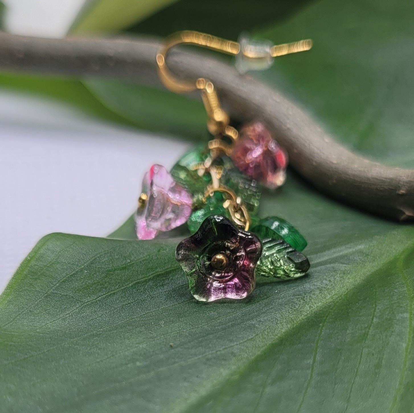 Boucle d'oreilles  Bohème chic modèle Tout En Fleurs (Réf: TEF14)