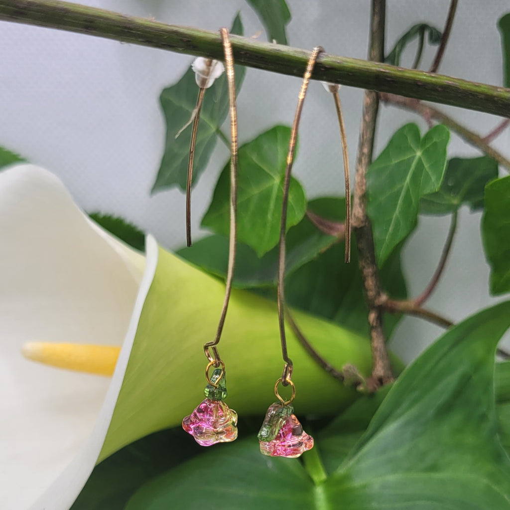 Boucles d'oreilles Tout En Fleur rose-orangé (Réf:TEF3)