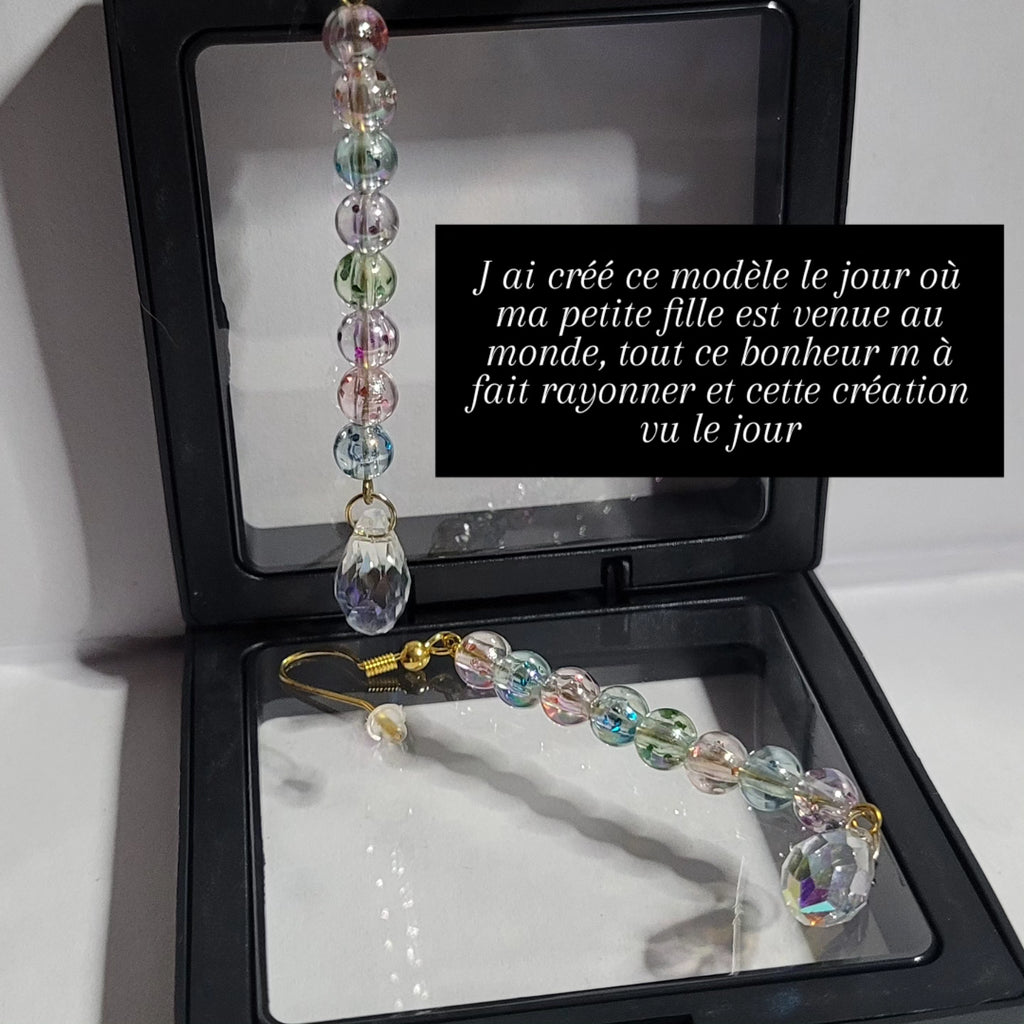 Boucles d'oreilles Brillance et Couleurs 8cm - Cristal Autrichien (Réf: BEC)